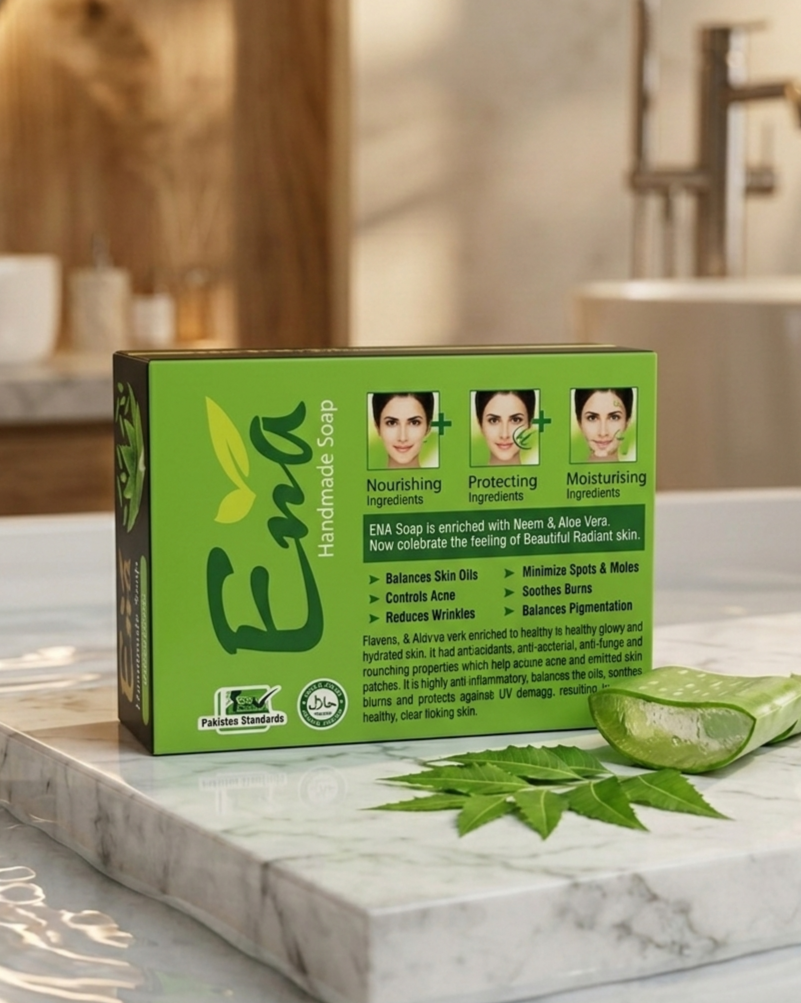 Ena Oil Control & Skin Brightening Soap - Best Organic Soap for Acne & Oily Skin