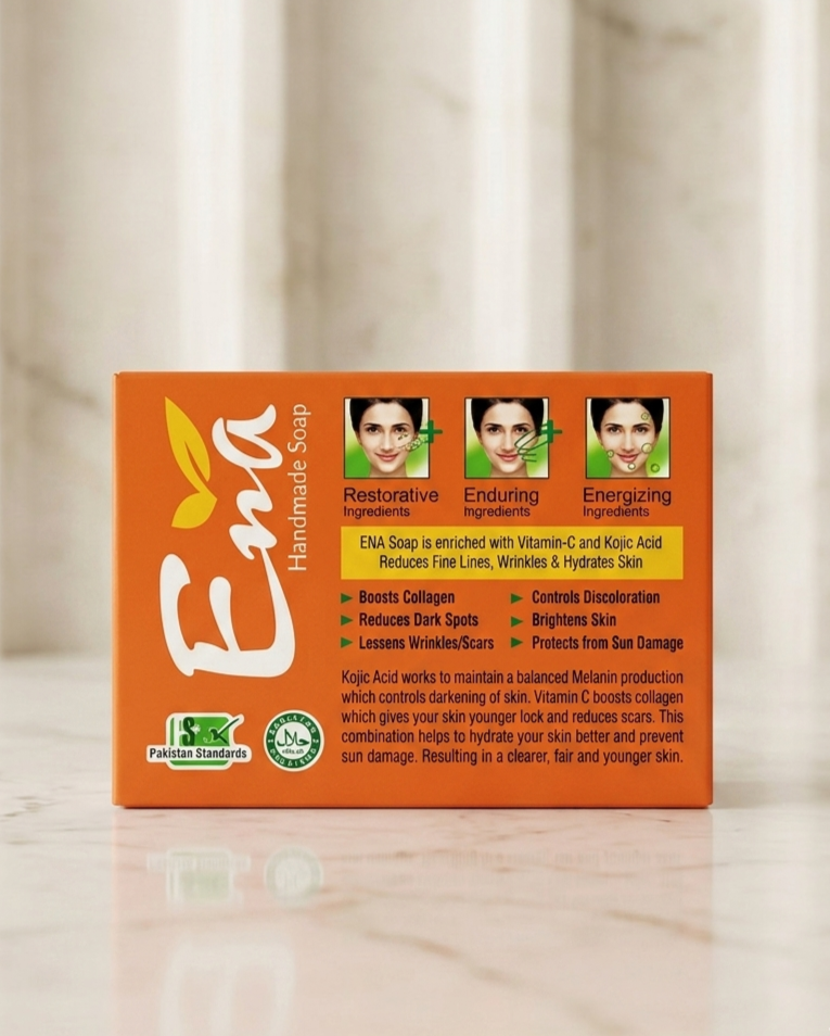 Ena Whitening Soap with Kojic Acid & Vitamin C - Brightening & Anti-Aging